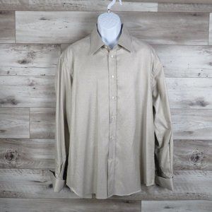 Barrymoore* Men's Long Sleeve Button Down Curved Hem Cuff Link Shirt~ Size 18/45
